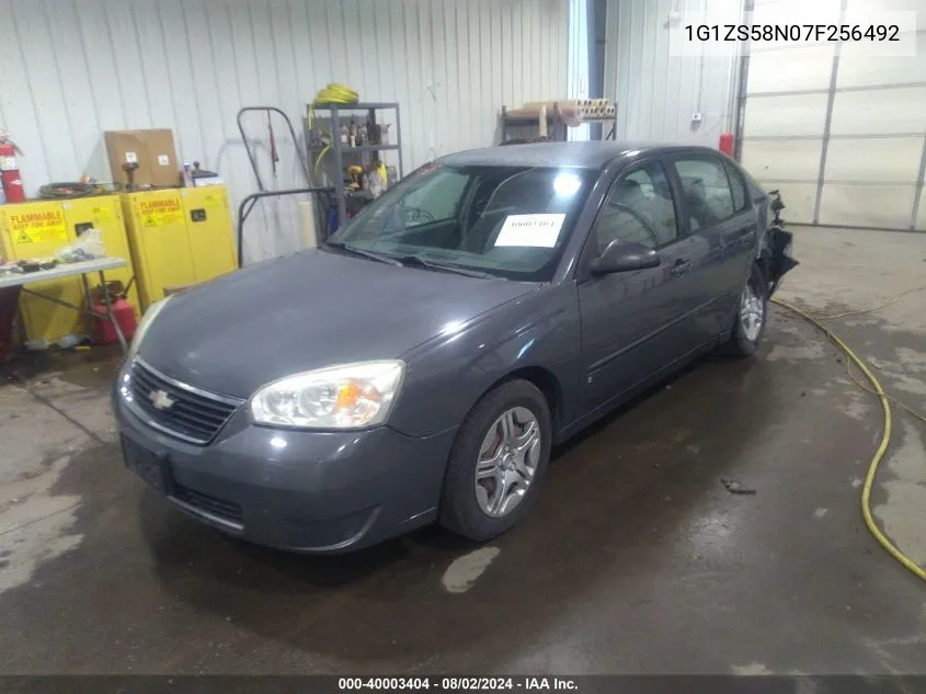 2007 Chevrolet Malibu Ls VIN: 1G1ZS58N07F256492 Lot: 40003404