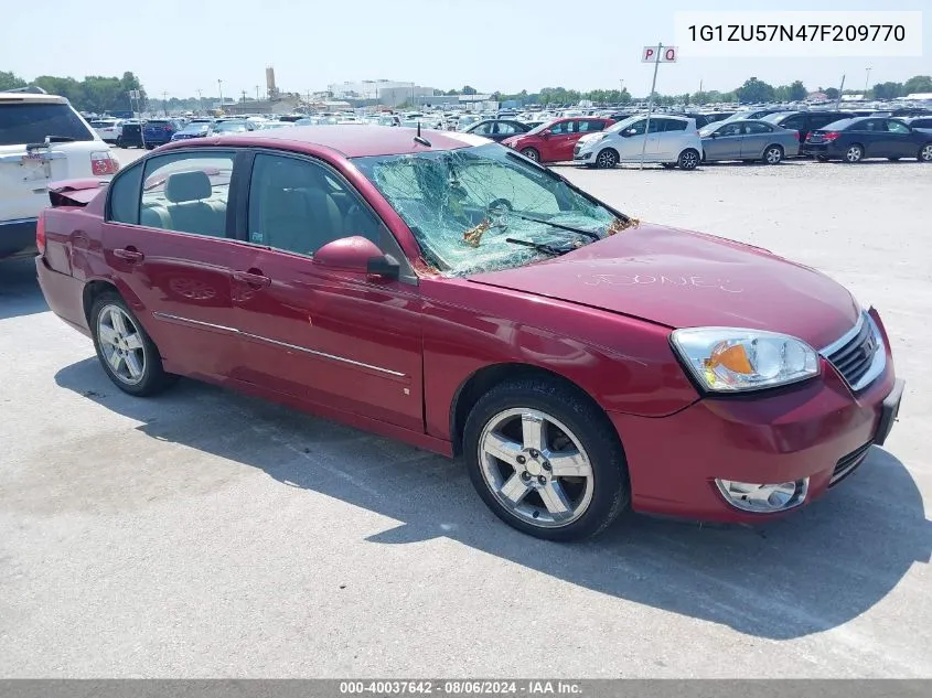 2007 Chevrolet Malibu Ltz VIN: 1G1ZU57N47F209770 Lot: 40037642