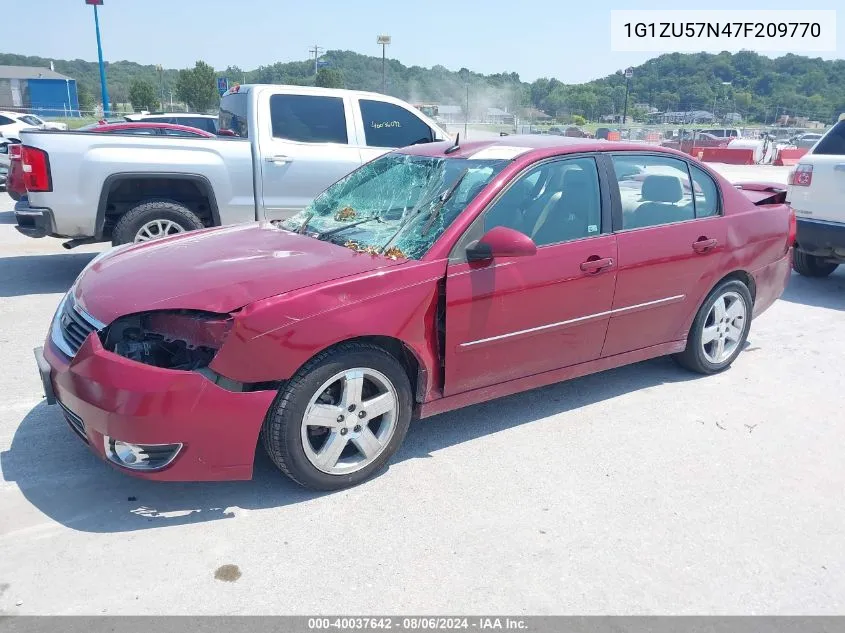 2007 Chevrolet Malibu Ltz VIN: 1G1ZU57N47F209770 Lot: 40037642