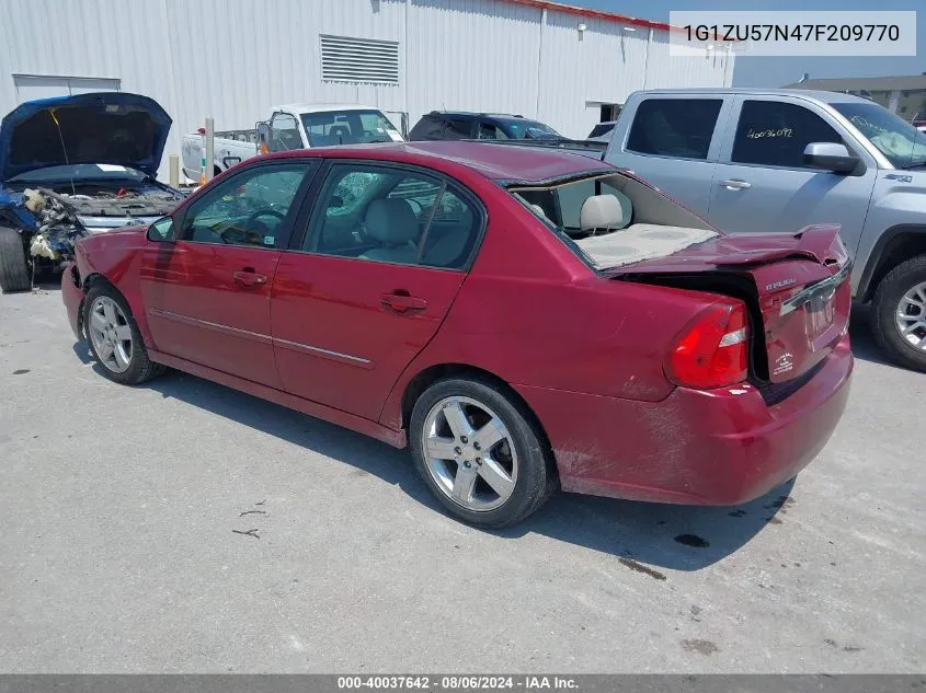 2007 Chevrolet Malibu Ltz VIN: 1G1ZU57N47F209770 Lot: 40037642