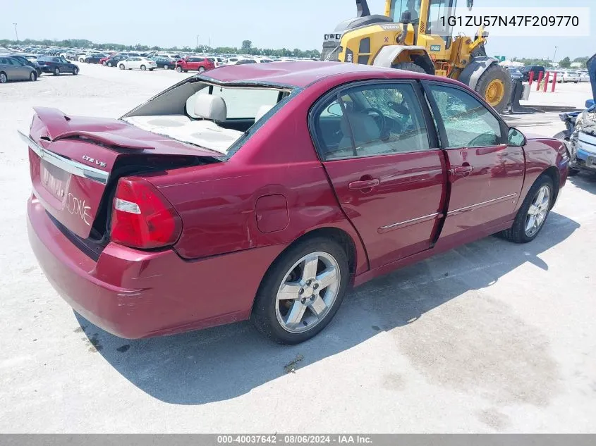 2007 Chevrolet Malibu Ltz VIN: 1G1ZU57N47F209770 Lot: 40037642