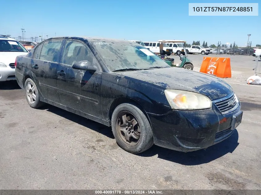 1G1ZT57N87F248851 2007 Chevrolet Malibu Lt