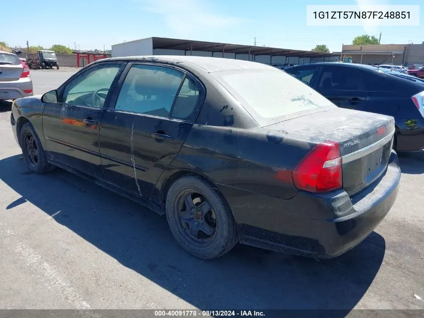 1G1ZT57N87F248851 2007 Chevrolet Malibu Lt