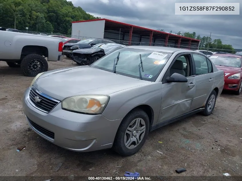 1G1ZS58F87F290852 2007 Chevrolet Malibu Ls