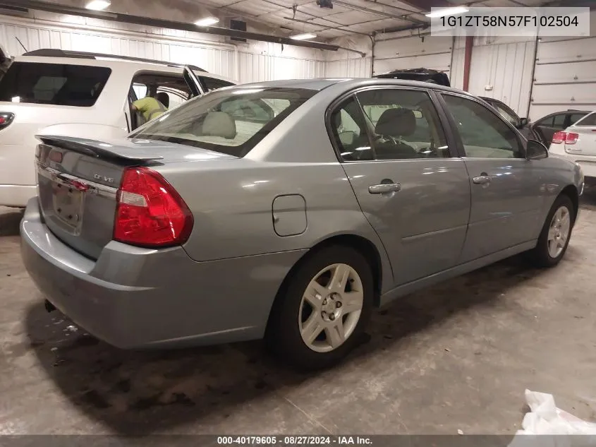 2007 Chevrolet Malibu Lt VIN: 1G1ZT58N57F102504 Lot: 40179605