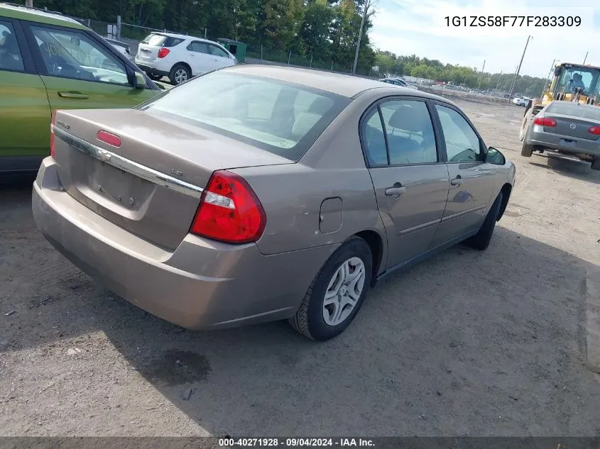 2007 Chevrolet Malibu Ls VIN: 1G1ZS58F77F283309 Lot: 40271928