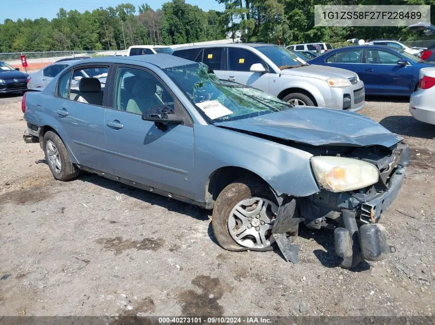 2007 Chevrolet Malibu Ls VIN: 1G1ZS58F27F228489 Lot: 40273101