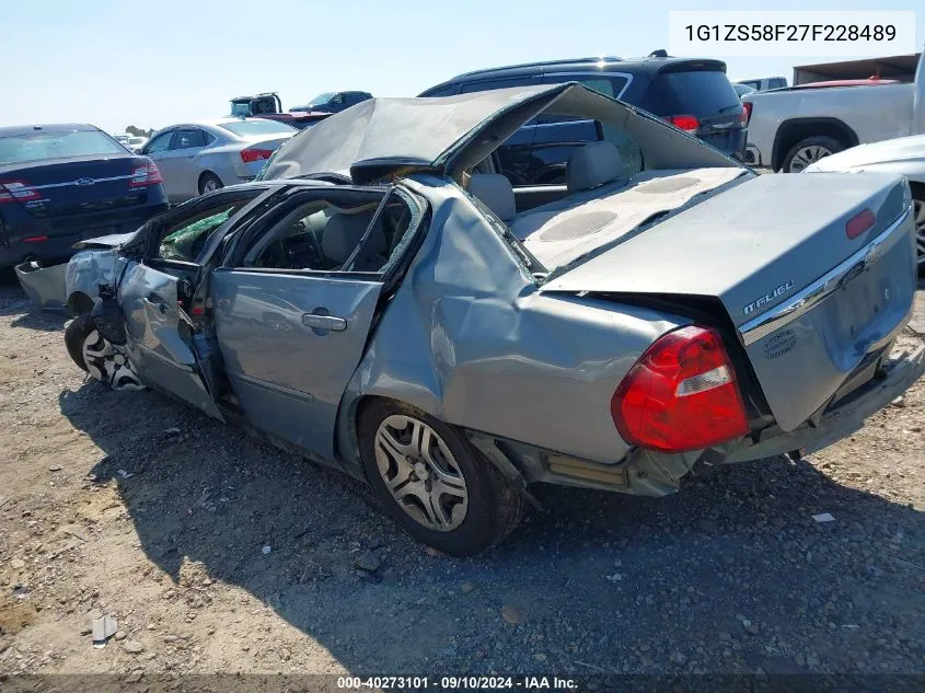 2007 Chevrolet Malibu Ls VIN: 1G1ZS58F27F228489 Lot: 40273101