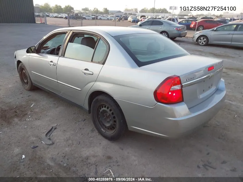 2007 Chevrolet Malibu Ls VIN: 1G1ZS58N27F254100 Lot: 40285976