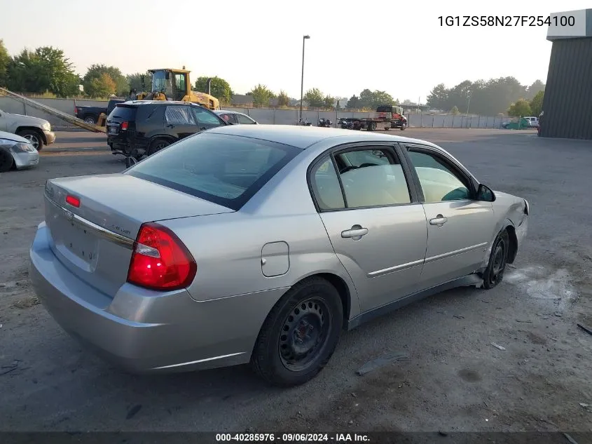 2007 Chevrolet Malibu Ls VIN: 1G1ZS58N27F254100 Lot: 40285976