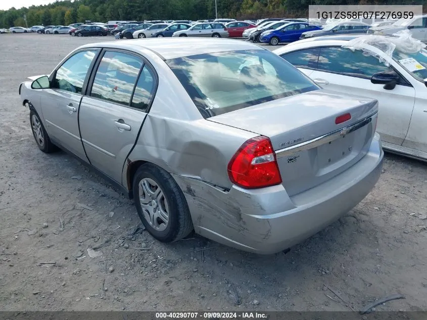 2007 Chevrolet Malibu Ls VIN: 1G1ZS58F07F276959 Lot: 40290707