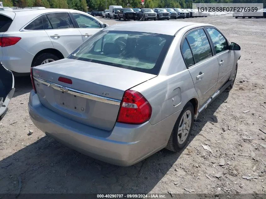 2007 Chevrolet Malibu Ls VIN: 1G1ZS58F07F276959 Lot: 40290707