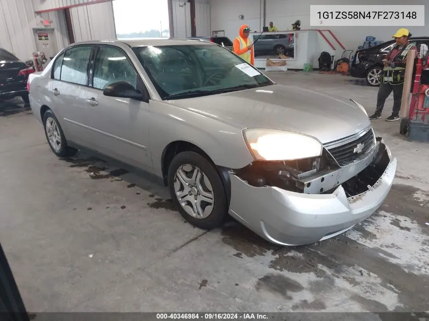 2007 Chevrolet Malibu Ls VIN: 1G1ZS58N47F273148 Lot: 40346984