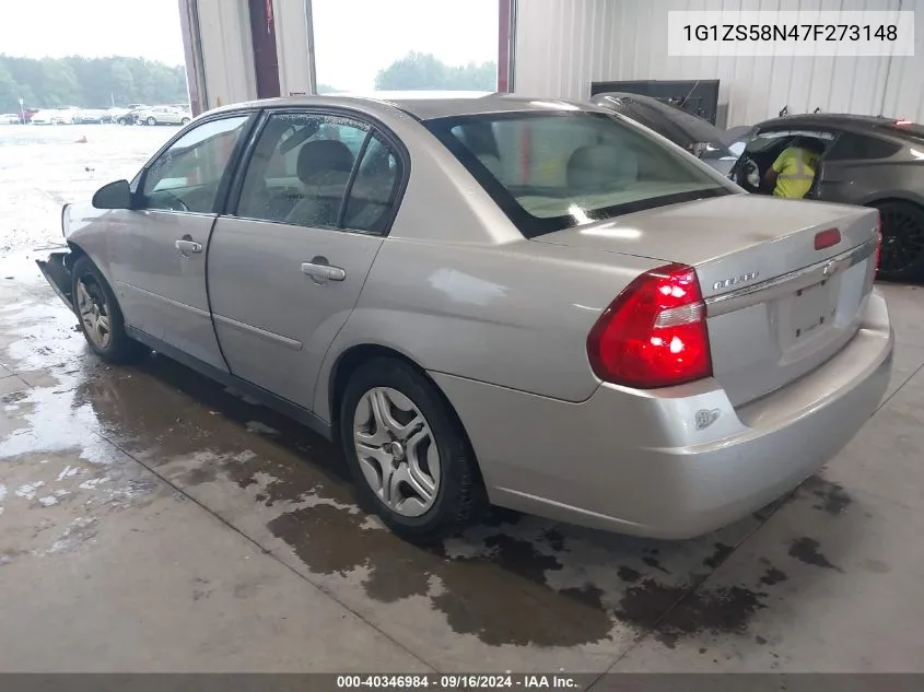 1G1ZS58N47F273148 2007 Chevrolet Malibu Ls