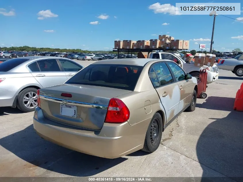 2007 Chevrolet Malibu Ls VIN: 1G1ZS58F77F250861 Lot: 40361418