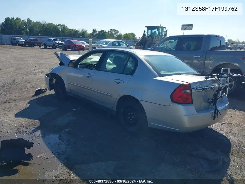 2007 Chevrolet Malibu Ls VIN: 1G1ZS58F17F199762 Lot: 40372898