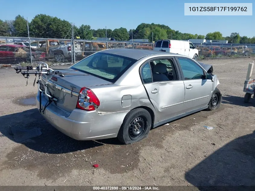 2007 Chevrolet Malibu Ls VIN: 1G1ZS58F17F199762 Lot: 40372898