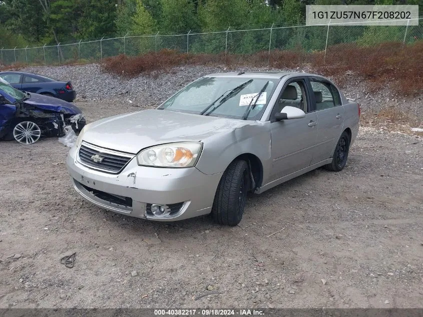 2007 Chevrolet Malibu Ltz VIN: 1G1ZU57N67F208202 Lot: 40382217