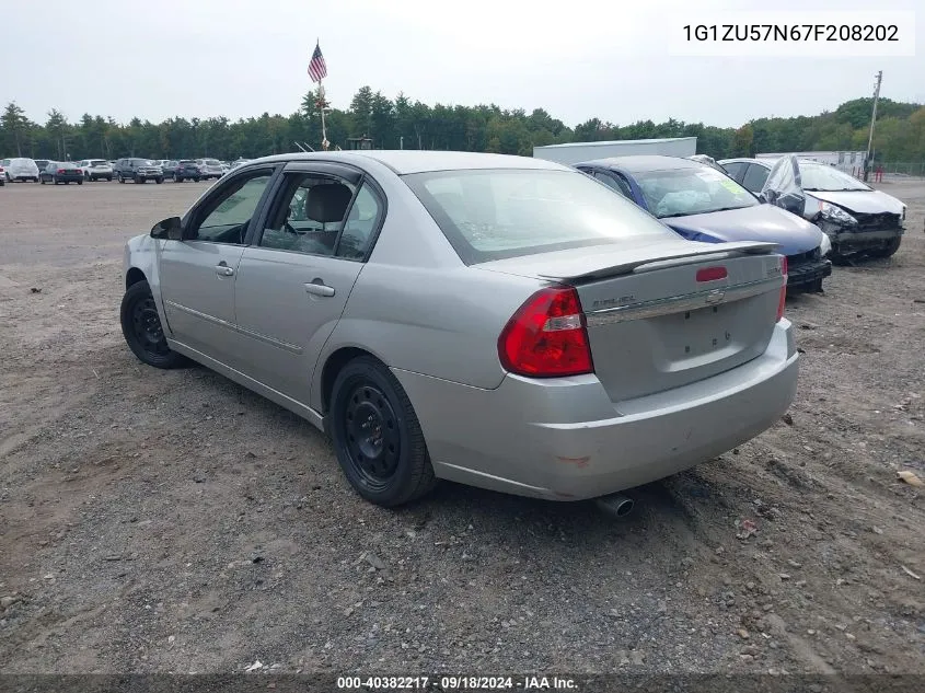 2007 Chevrolet Malibu Ltz VIN: 1G1ZU57N67F208202 Lot: 40382217