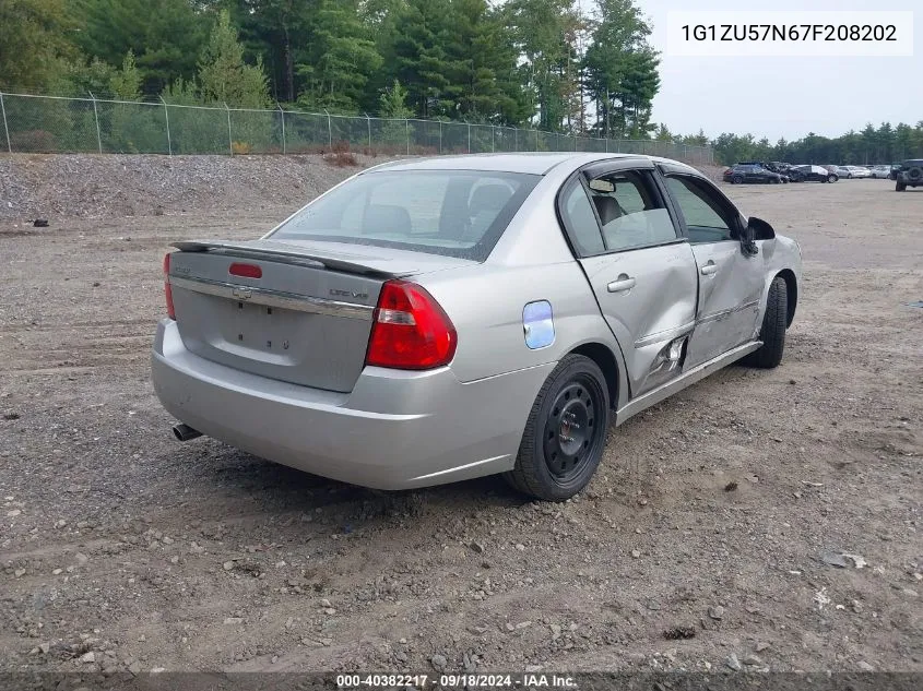 2007 Chevrolet Malibu Ltz VIN: 1G1ZU57N67F208202 Lot: 40382217