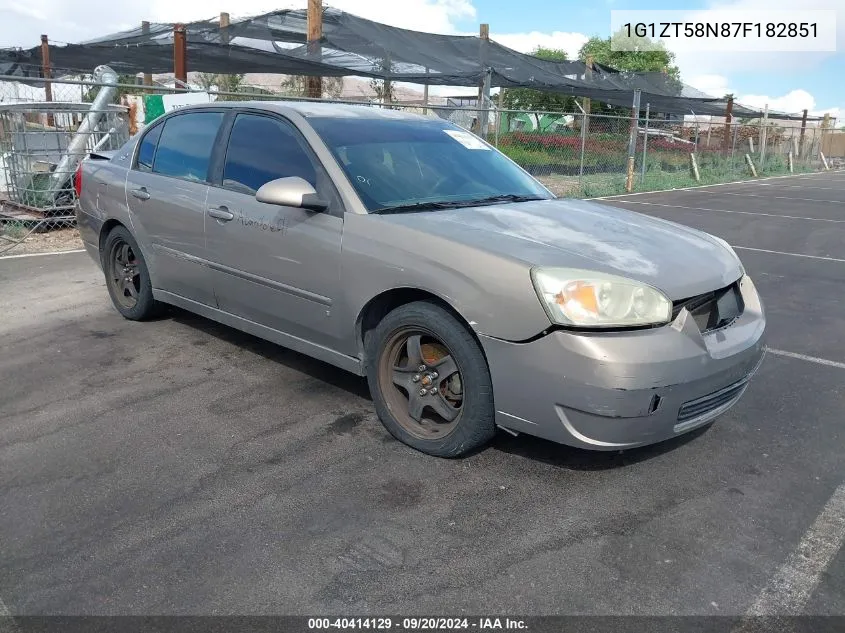 2007 Chevrolet Malibu Lt VIN: 1G1ZT58N87F182851 Lot: 40414129