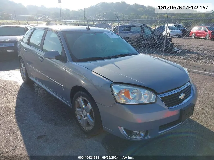 2007 Chevrolet Malibu Maxx Ltz VIN: 1G1ZU67N07F149167 Lot: 40421816