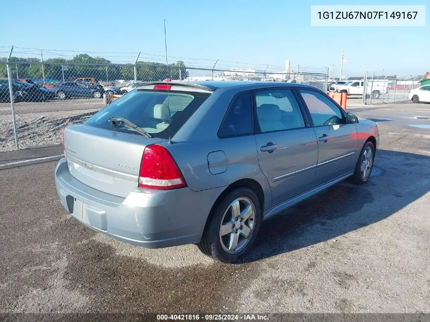 2007 Chevrolet Malibu Maxx Ltz VIN: 1G1ZU67N07F149167 Lot: 40421816