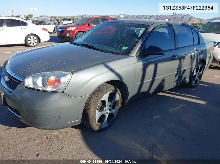 2007 Chevrolet Malibu Ls VIN: 1G1ZS58F47F222354 Lot: 40436896