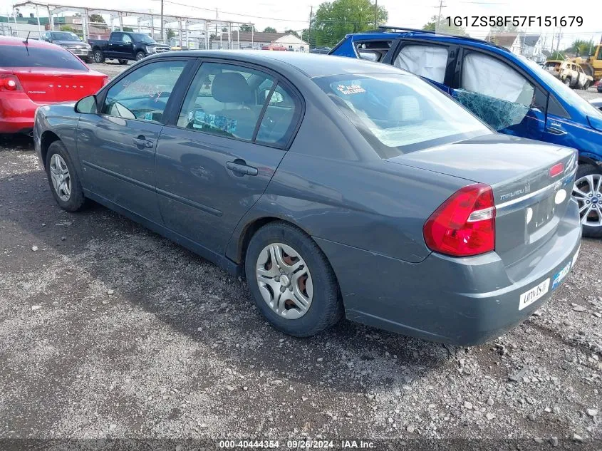 2007 Chevrolet Malibu Ls VIN: 1G1ZS58F57F151679 Lot: 40444354