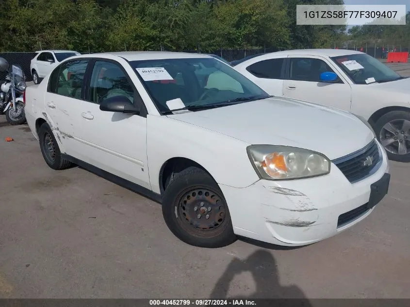 2007 Chevrolet Malibu Ls VIN: 1G1ZS58F77F309407 Lot: 40452799