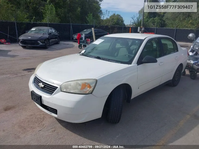 2007 Chevrolet Malibu Ls VIN: 1G1ZS58F77F309407 Lot: 40452799