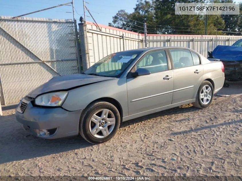 2007 Chevrolet Malibu Lt VIN: 1G1ZT58FX7F142196 Lot: 40526601