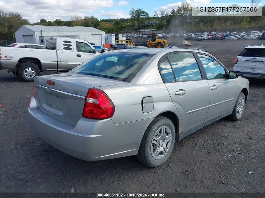 2007 Chevrolet Malibu Ls VIN: 1G1ZS57F47F267506 Lot: 40551102