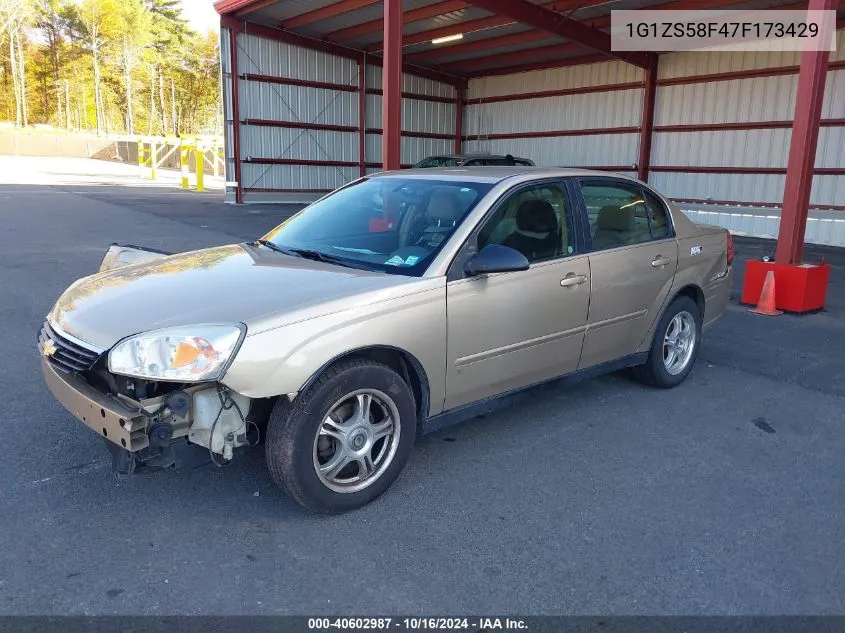 2007 Chevrolet Malibu Ls VIN: 1G1ZS58F47F173429 Lot: 40602987