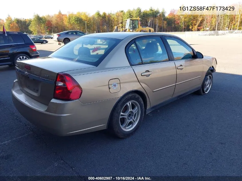 2007 Chevrolet Malibu Ls VIN: 1G1ZS58F47F173429 Lot: 40602987