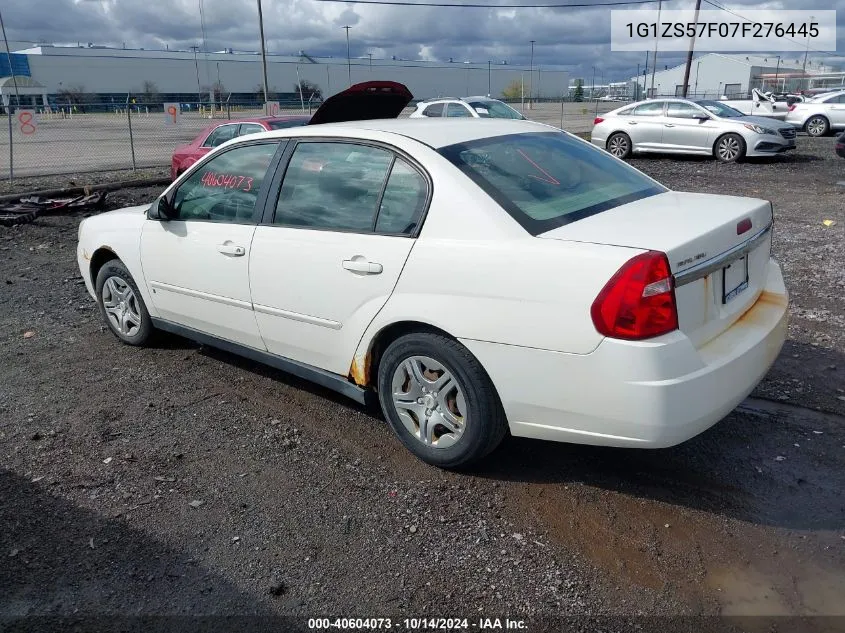 2007 Chevrolet Malibu Ls VIN: 1G1ZS57F07F276445 Lot: 40604073