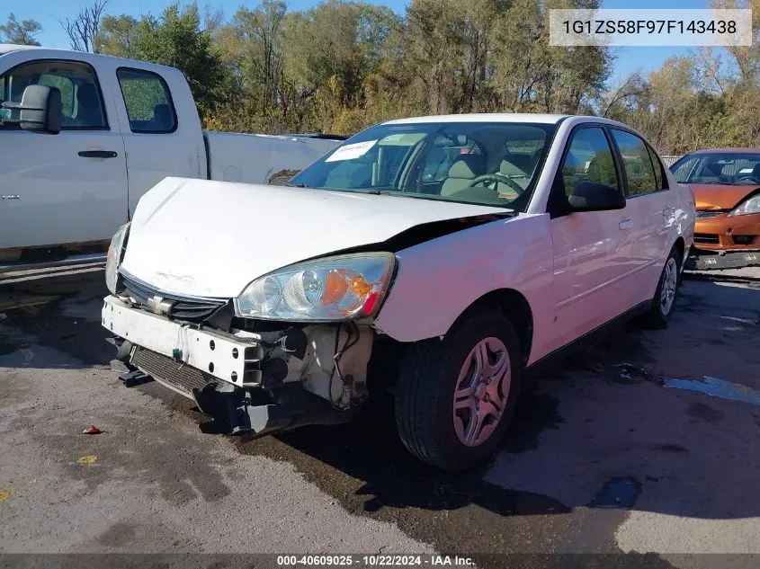 2007 Chevrolet Malibu Ls VIN: 1G1ZS58F97F143438 Lot: 40609025