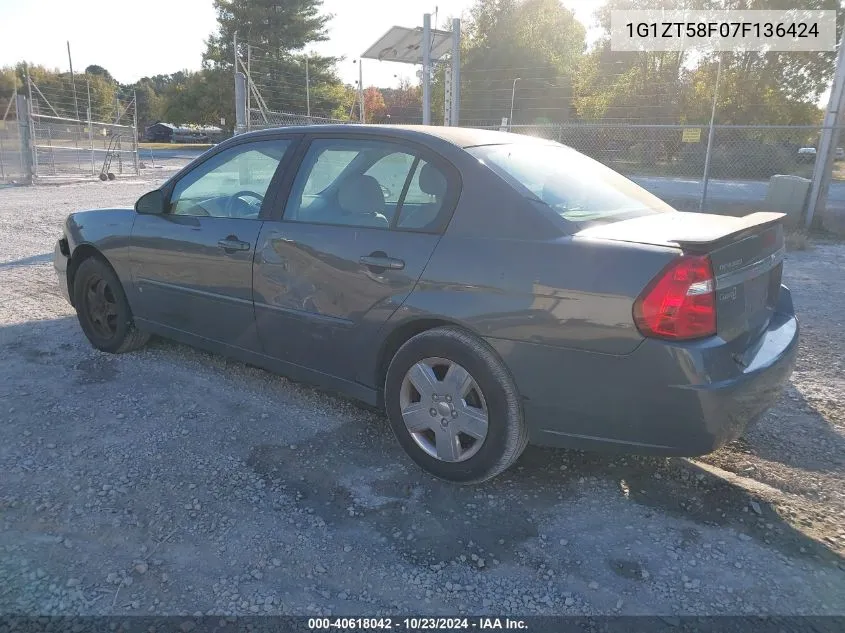 1G1ZT58F07F136424 2007 Chevrolet Malibu Lt