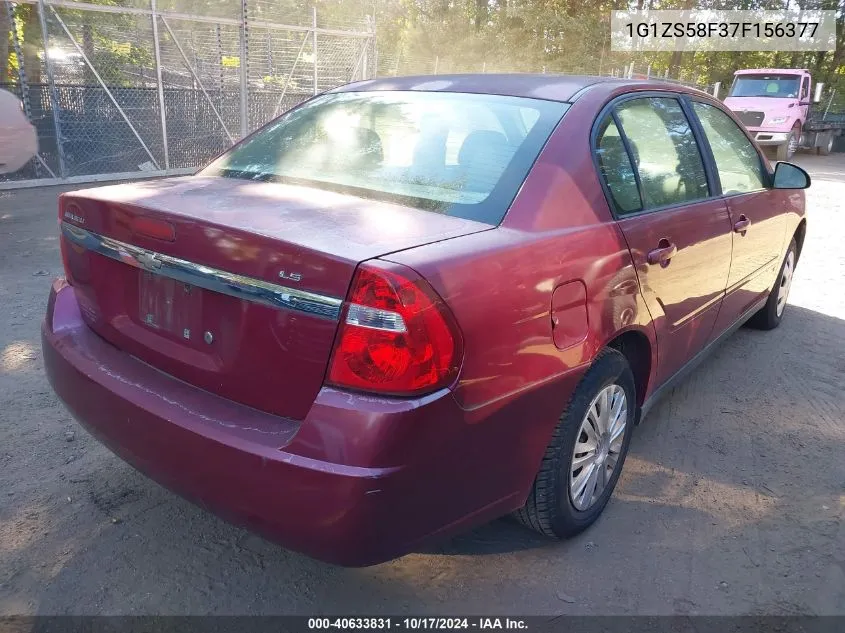 2007 Chevrolet Malibu Ls VIN: 1G1ZS58F37F156377 Lot: 40633831