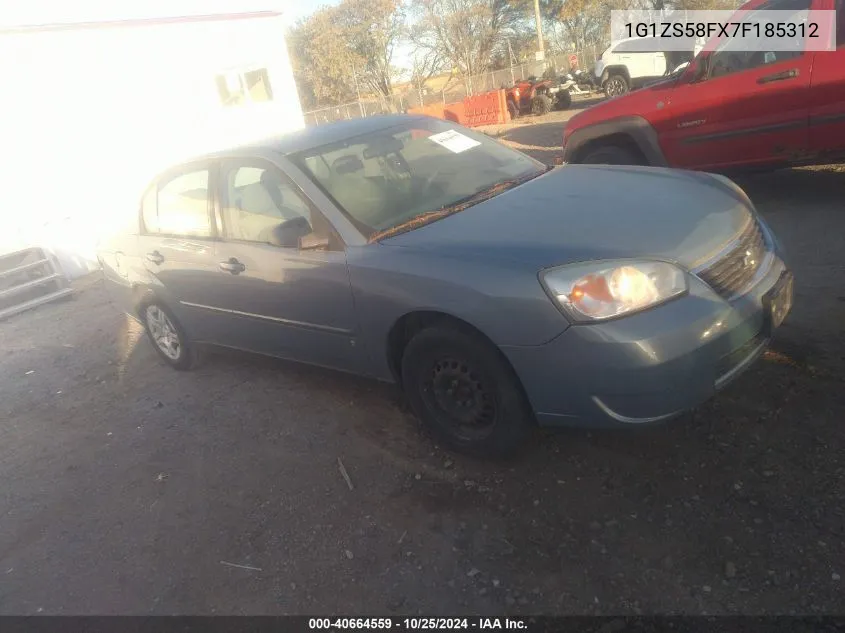 2007 Chevrolet Malibu Ls VIN: 1G1ZS58FX7F185312 Lot: 40664559