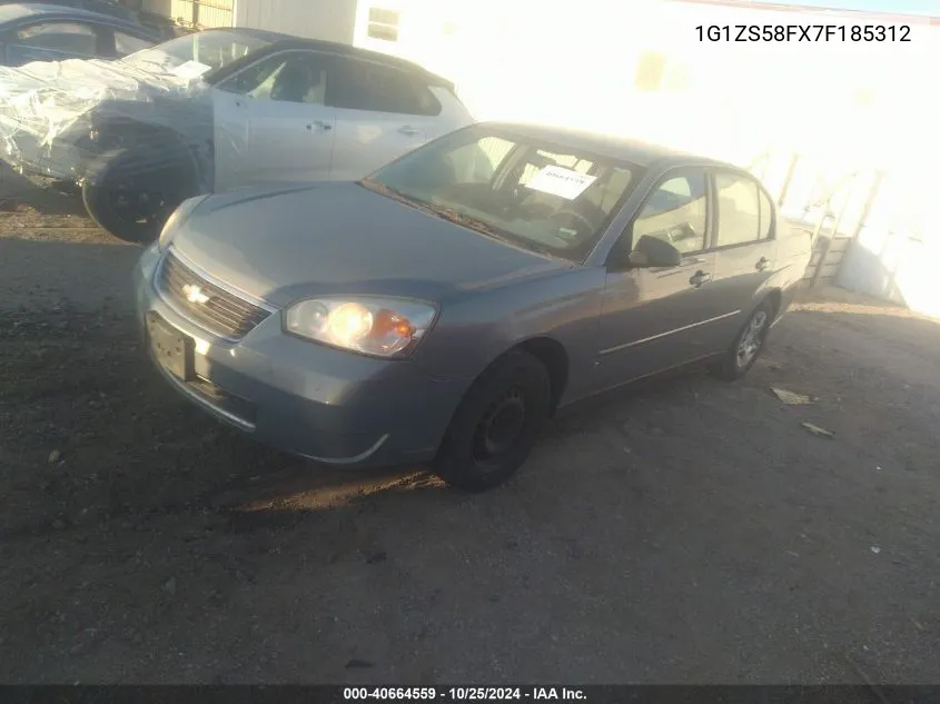 2007 Chevrolet Malibu Ls VIN: 1G1ZS58FX7F185312 Lot: 40664559