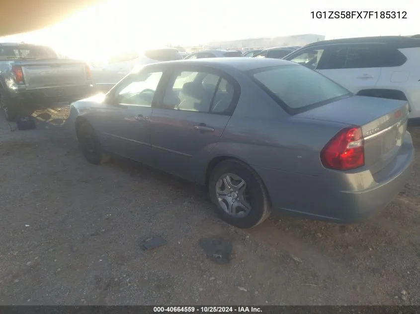 1G1ZS58FX7F185312 2007 Chevrolet Malibu Ls