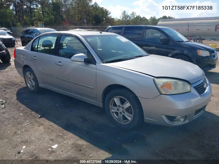 2007 Chevrolet Malibu Lt VIN: 1G1ZT58FX7F185338 Lot: 40727045