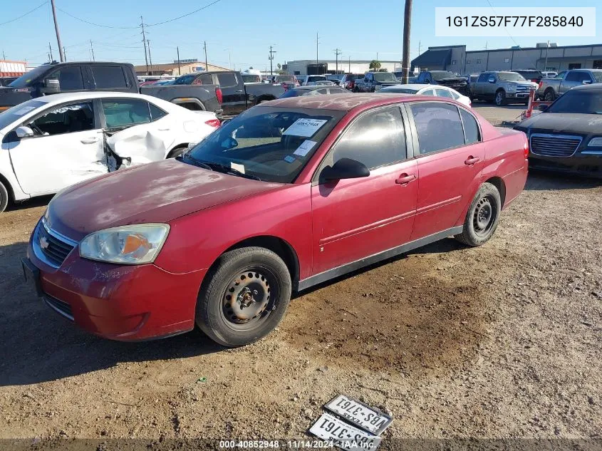 2007 Chevrolet Malibu Ls VIN: 1G1ZS57F77F285840 Lot: 40852948