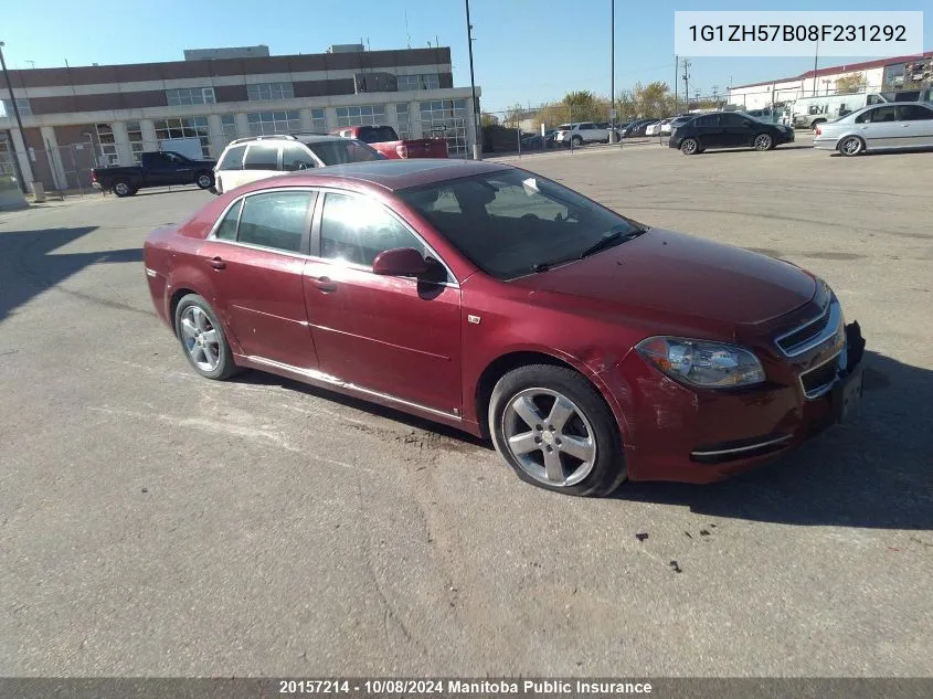 2008 Chevrolet Malibu Lt VIN: 1G1ZH57B08F231292 Lot: 20157214