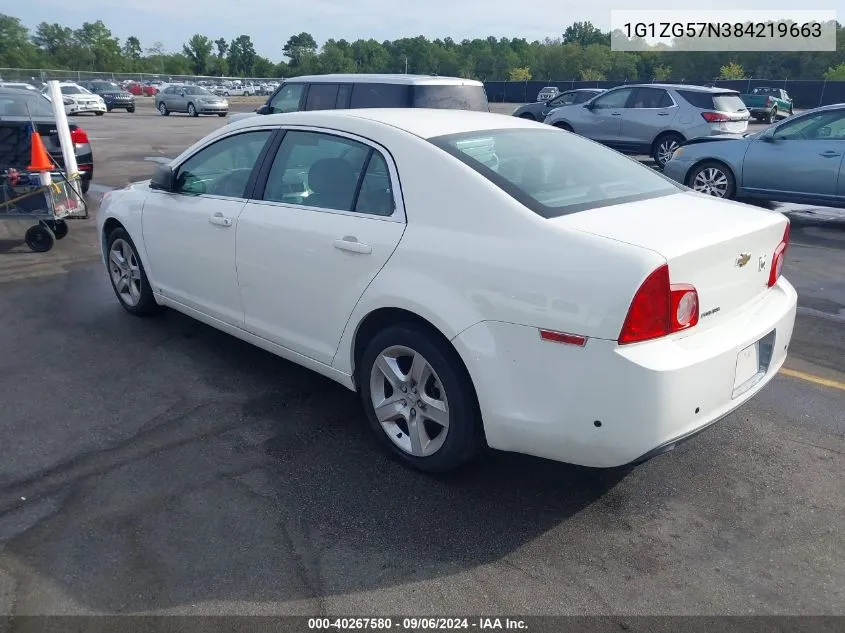 2008 Chevrolet Malibu Ls VIN: 1G1ZG57N384219663 Lot: 40267580