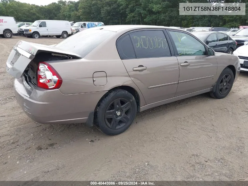 2008 Chevrolet Malibu Classic Lt VIN: 1G1ZT58N38F148804 Lot: 40443086