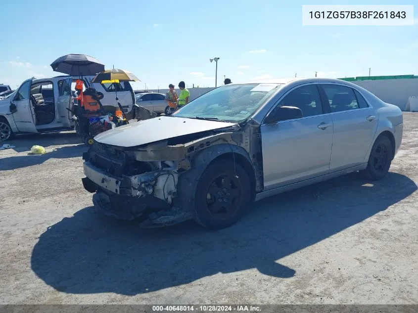 2008 Chevrolet Malibu Ls VIN: 1G1ZG57B38F261843 Lot: 40648014