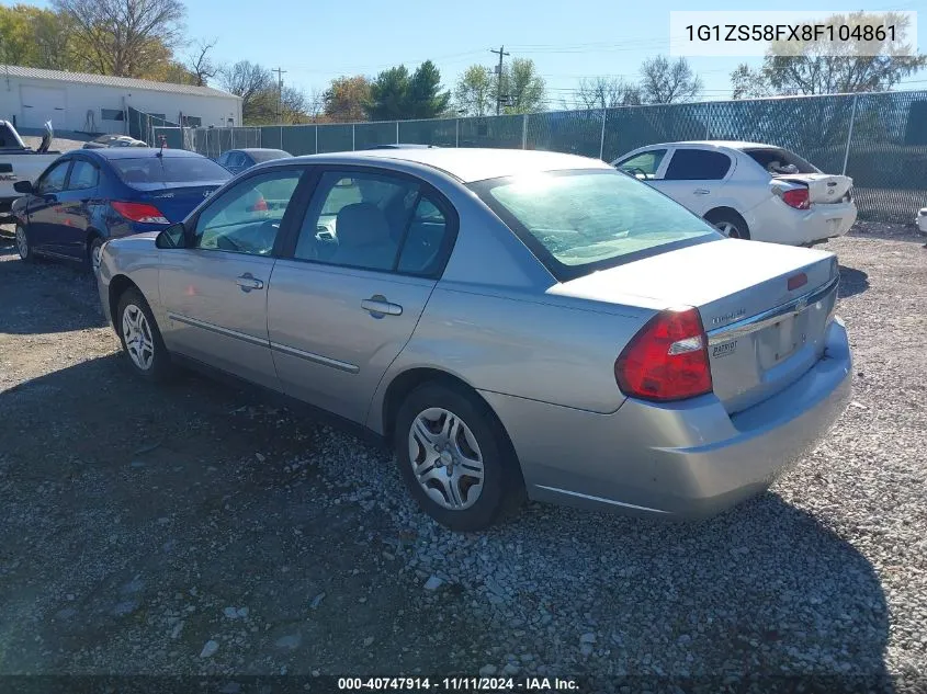 2008 Chevrolet Malibu Ls VIN: 1G1ZS58FX8F104861 Lot: 40747914