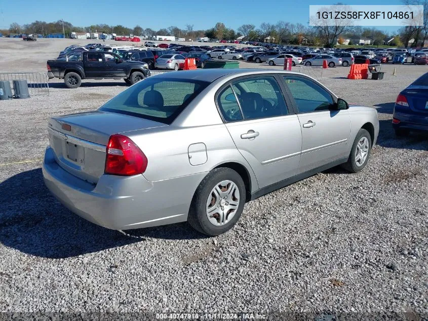 2008 Chevrolet Malibu Ls VIN: 1G1ZS58FX8F104861 Lot: 40747914